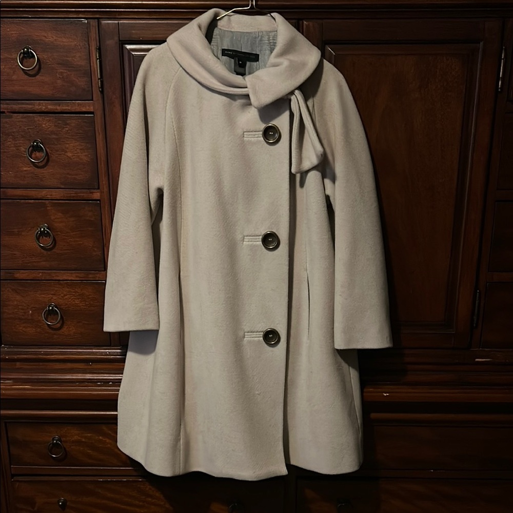Marc Jacobs Cream Coat with Cozy Shawl Collar